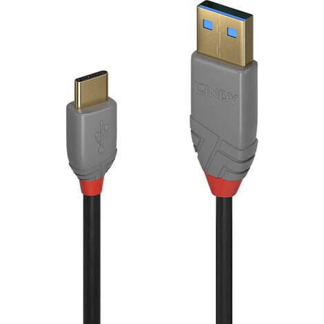 LINDY USB-Kabel USB 2.0 USB-A Stecker, USB-C® Stecker 1.00 m Schwarz 36886