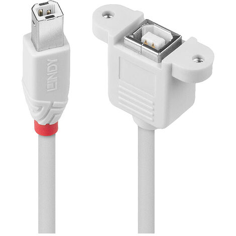 LINDY USB-Kabel  USB 2.0 USB-B Stecker, USB-B Buchse 0.50 m Grau  31800
