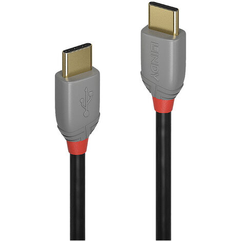 LINDY USB-Kabel  USB 2.0 USB-C® Stecker, USB-C® Stecker 1.00 m Schwarz, Grau  36871