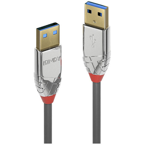 LINDY USB-Kabel  USB 3.2 Gen1 (USB 3.0 / USB 3.1 Gen1) USB-A Stecker, USB-A Stecker 1.00 m Grau  366