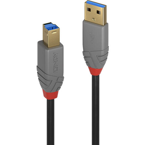 LINDY USB-Kabel  USB 3.2 Gen1 (USB 3.0 / USB 3.1 Gen1) USB-A Stecker, USB-B Stecker 1.00 m Schwarz