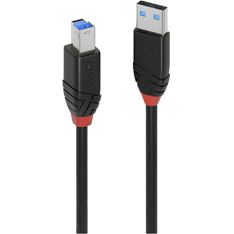 LINDY USB-Kabel  USB 3.2 Gen1 (USB 3.0 / USB 3.1 Gen1) USB-A Stecker, USB-B Stecker 10.00 m Schwarz