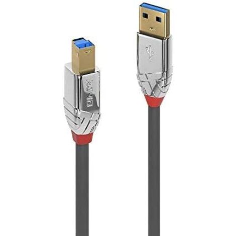 LINDY USB-Kabel  USB 3.2 Gen1 USB-A Stecker, USB-B Stecker 5.00 m Grau  36664