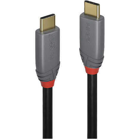 LINDY USB-Kabel USB 3.2 Gen2x2 USB-C® Stecker, USB-C® Stecker 1.00 m Schwarz, Grau 36901