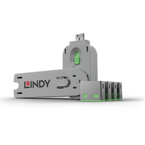 Lindy USB Port Blocker Pack 4 Grün, 40451