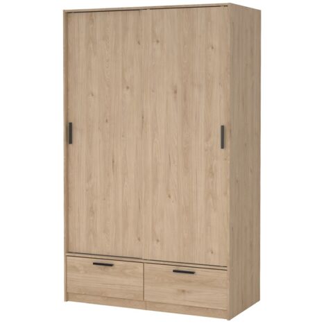 Line Kleiderschrank 2 Türen 2 Schubladen Nussbaum dekor.