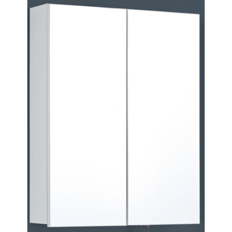 Line/SkinBD Spiegelschrank 2 Türen weiß, Spiegelglas.