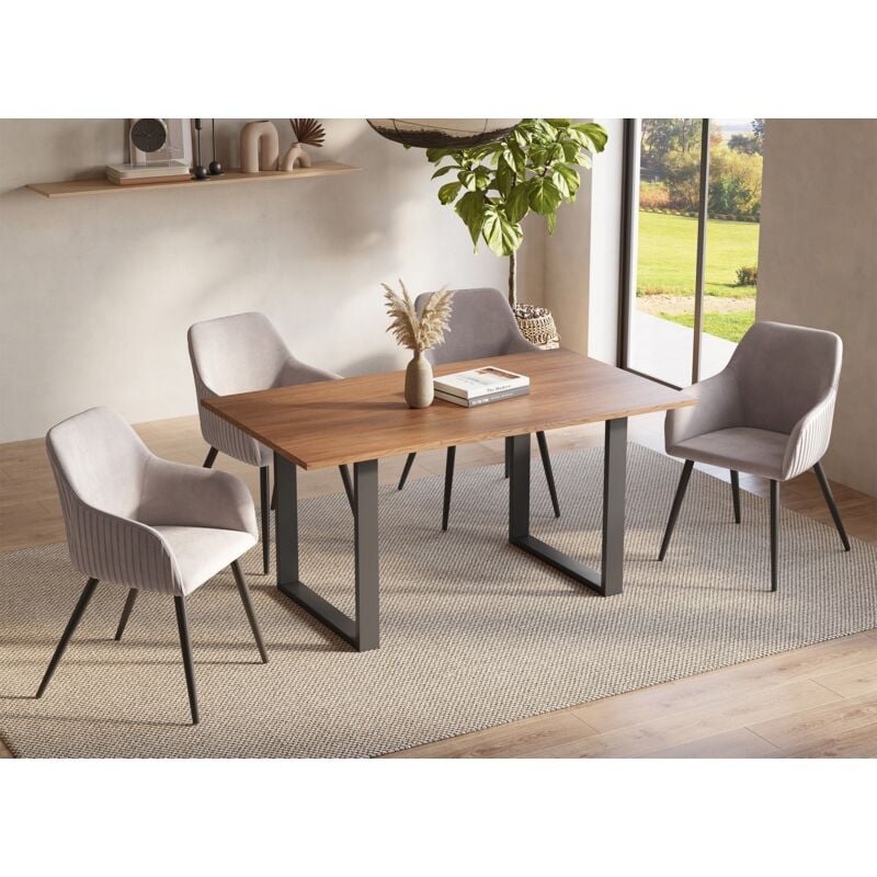 Deco In Paris - line - Table à manger rectangulaire couleur chêne line