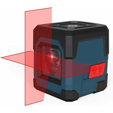 Linea laser 15m ± 0,2mm/m laser autolivellante a linee incrociate 1m antiurto rotante orizzontale e verticale linea laser rossa IP54 impermeabile e antipolvere con custodia protettiva e 2 batterie AA
