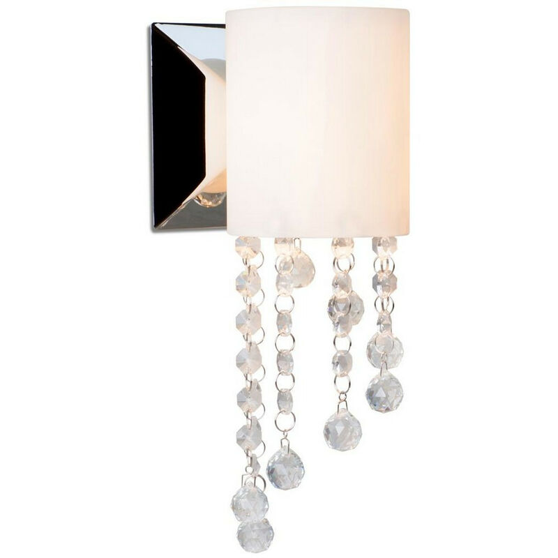 Image of Linea Verdace tango Lampada da parete in vetro e cristallo cromata