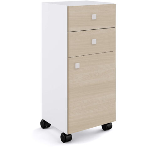 Lineabeta - Base 2 cassetti e 1 anta con ruote Runner bianco /