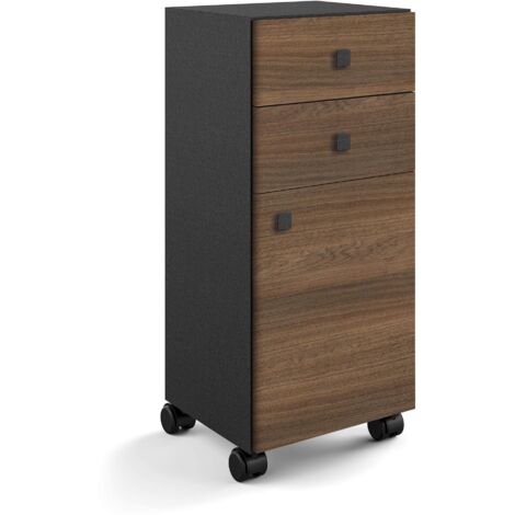 Lineabeta - Base 2 cassetti e 1 anta con ruote Runner nero /