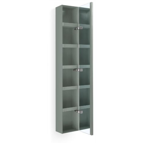 Lineabeta - Ciacole-Säule mit Spiegeltür L.160X25 grün