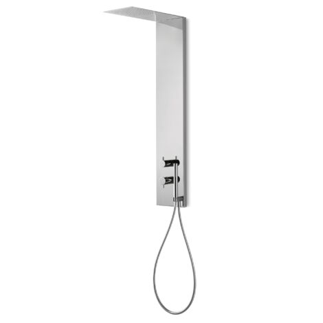 Lineabeta - Duschsäule aus poliertem Stahl mit Mischbatterie und Handbrause