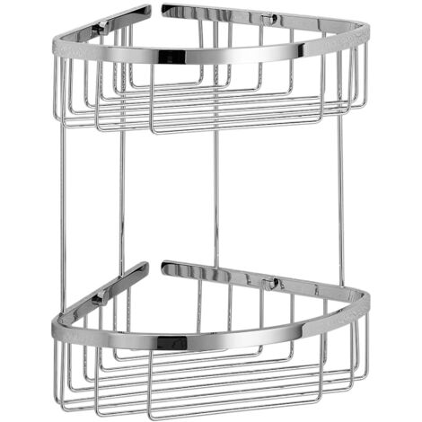 Lineabeta - Eckduschhalter mit 2 Ablagen aus poliertem Stahl