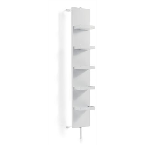 Lineabeta - Offene Drehsäule mit Spiegel und weißen Ciacole-Regalen L.28 cm