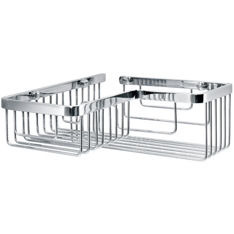Lineabeta - Panier de douche d'angle L.26,5/20,5 cm acier poli