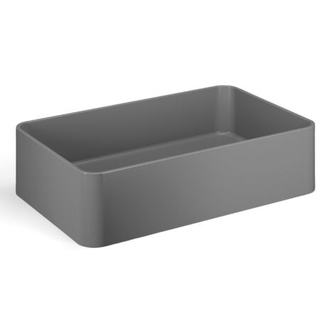 Lineabeta - Rechteckiges Aufsatzwaschbecken aus Keramik 58,5x36,5 mattgrau