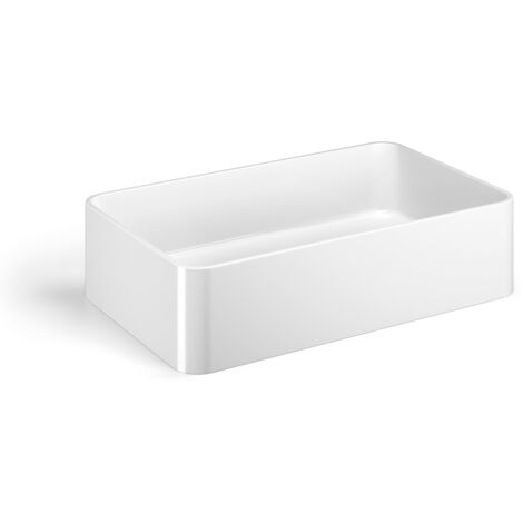 Lineabeta - Rechteckiges Waschbecken Quarelo Keramik 58,5x36,5cm weiß