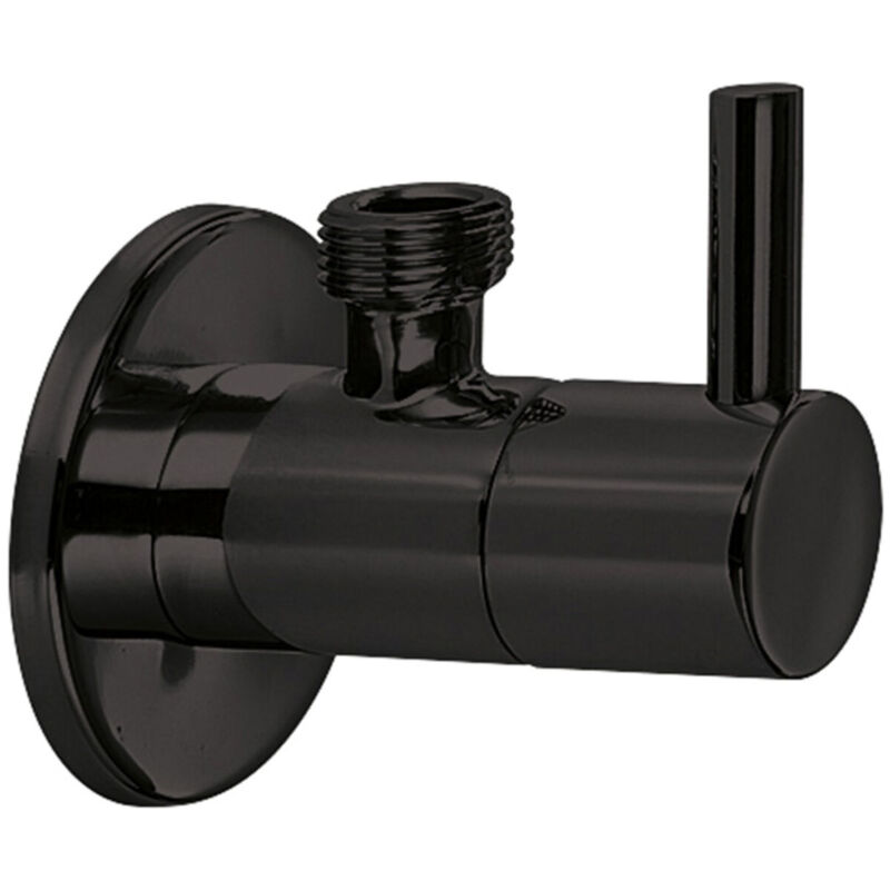 Image of Rubinetto arresto tondo uscita 3/8 in ottone nero - Lineabeta