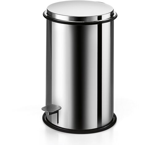 Lineabeta - Sestei Abfallbehälter mit Deckel und Eimer aus poliertem Stahl, 5 l