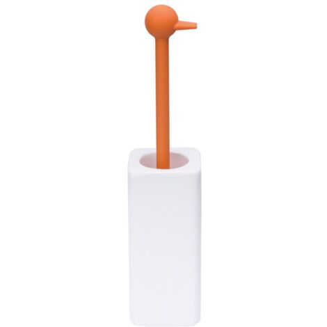 Lineabeta - Zahnbürstenhalter Baston zu Keramik-Ente / Silikon orange