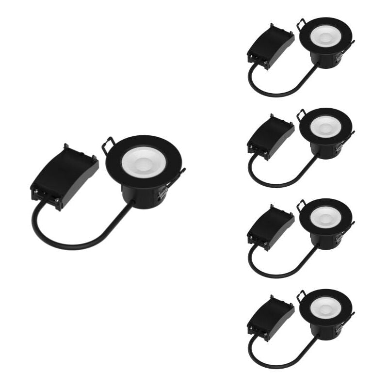 Spot LED étanche encastrable Dimmable CCT 6W Noir IP65 - Pack de 5 - SILUMEN