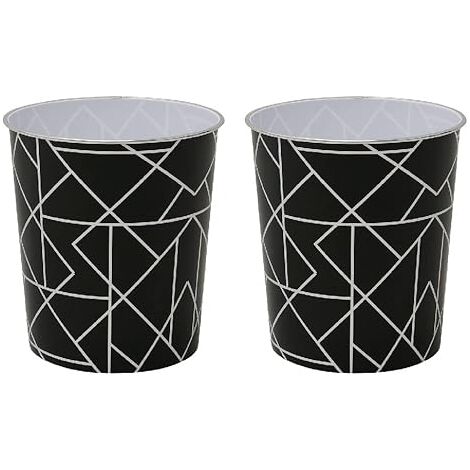 Linear Black Waste Paper Bin, Set of 2