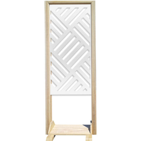 LINEAR MILL - Separè - Paravento modulabile - 70x190cm - in Legno e PVC - Colore: bianco