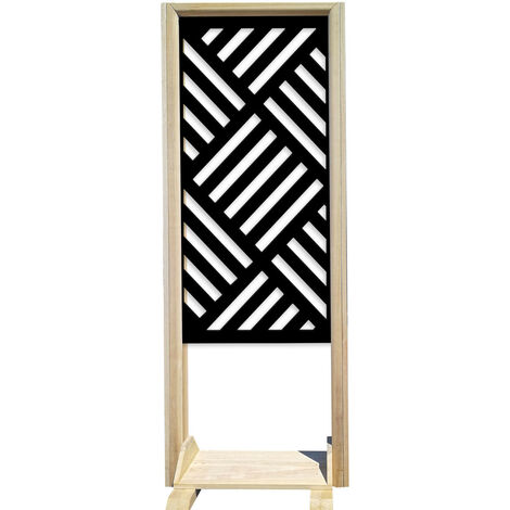 LINEAR MILL - Separè - Paravento modulabile - 70x190cm - in Legno e PVC  Nero