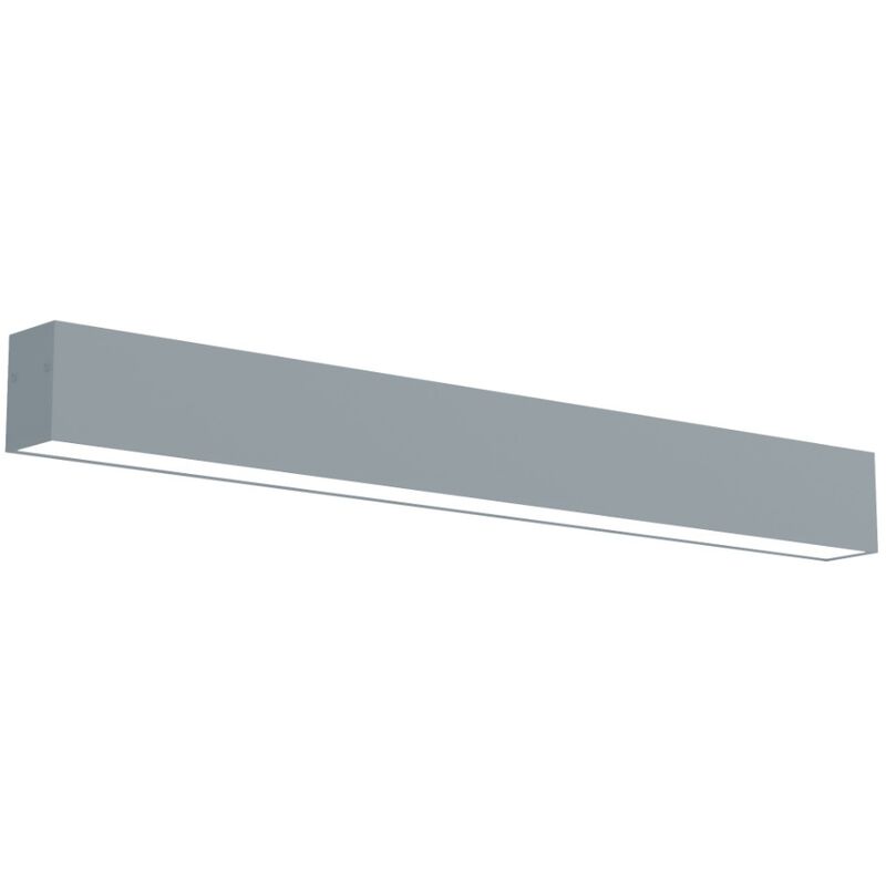 Image of Linear Plafoniera, strip led integrata, 9.6W, 4000K, metallo, grigio, L40cm - Lumicom