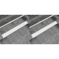 Linear Shower Drain 2 pcs Bubble 930x140 mm Stainless Steel
