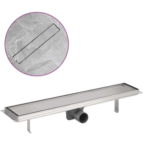 Linear Shower Drain 630x140 mm Stainless Steel