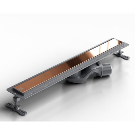Lineare Duschrinne aus Stahl für Bodenduschen, 60 cm x 6,5 cm, 61 l/min - poliertes Kupfer
