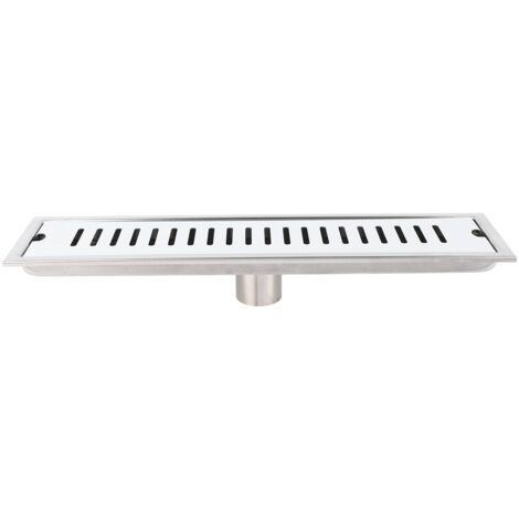 Linearer Bodenablauf für Badezimmer, 40 cm, aus Edelstahl 304, mit herausnehmbarem Rost für Dusche und rechteckigen Boden