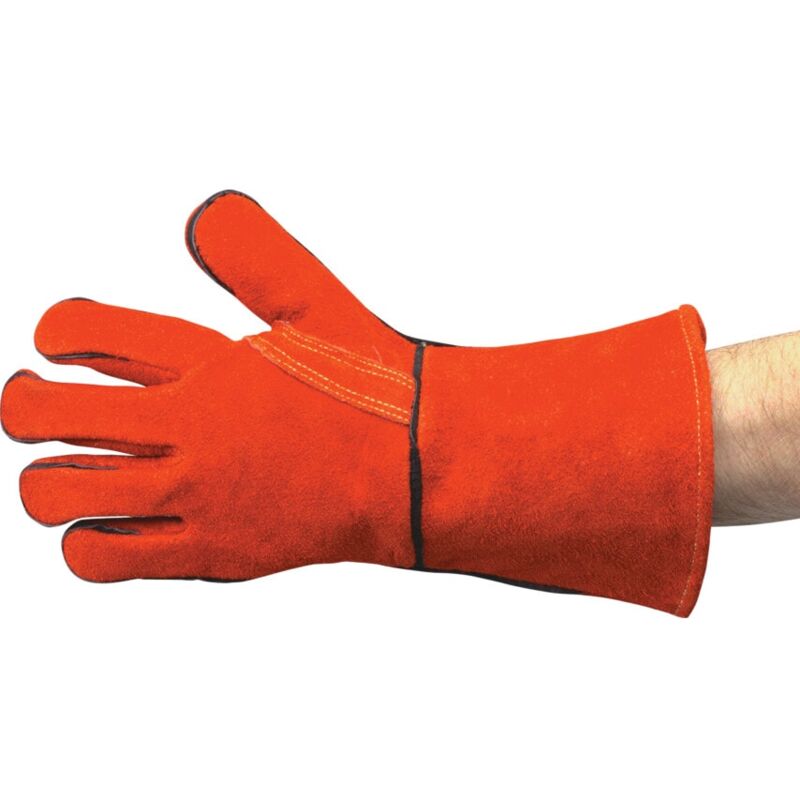 Red Lined Gauntlets Reinforced Thumb Size 10 - Tuffsafe