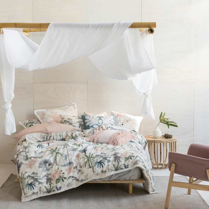 Luana Floral Print 100% Cotton Housewife Pillow Case, Multi, Pair - Linen House