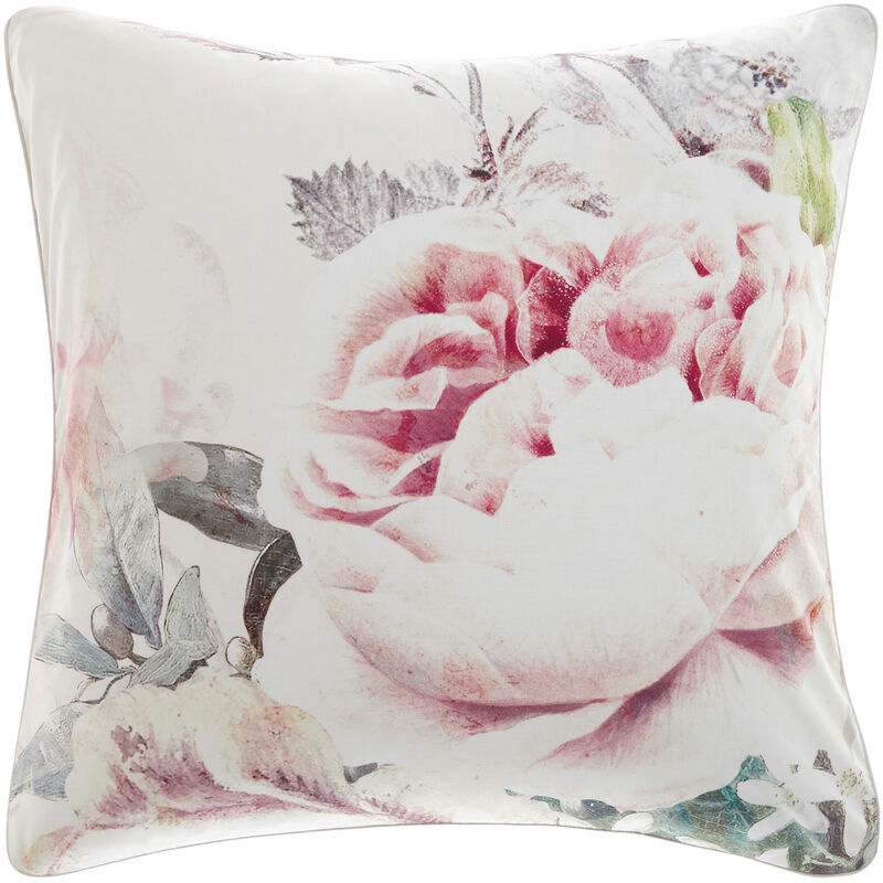 Linen House - Sansa Floral Pillow Sham 65x65cm White - White