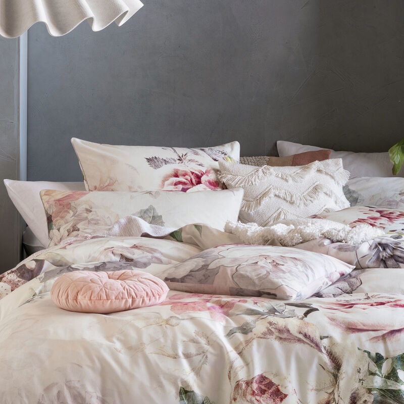 Linen House - Sansa Floral Pillowcase Set 50x75cm White - White