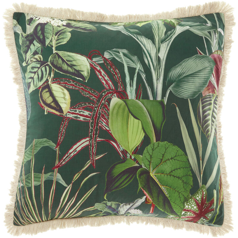 Wonderplant Exotic Botanical Pillow Sham 65x65cm White/Green - White/Green - Linen House