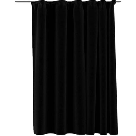 Linen-Look Blackout Curtains with Hooks Black 290x245 cm vidaXL