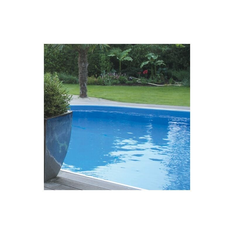 Liner piscine 50/100 imprime 8.20 x 5.00 hauteur 1.35M accrochage a jonc - blue