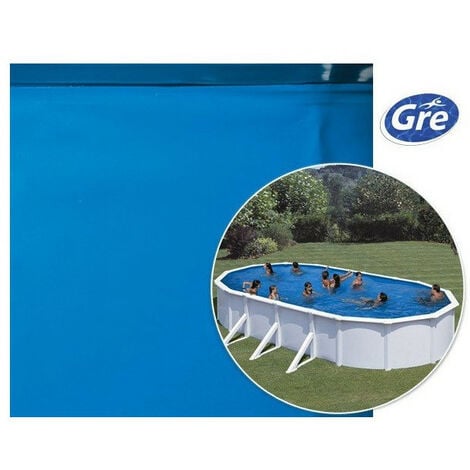 Liner 75/100 classique piscine ovale Gre Pool - Couleur liner: Vert caraïbes - Taille piscine: Ovale 1000 x 550 x 132 cm - Accroche: Overlap