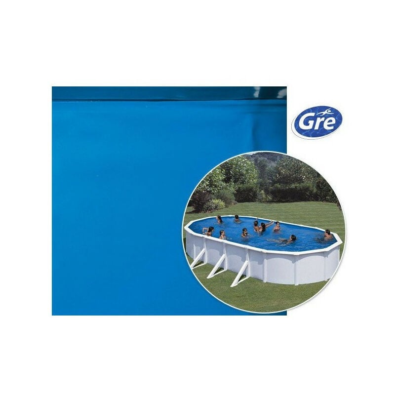 Liner 75/100 classique piscine ovale Gre Pool - Couleur liner: Blanc - Taille piscine: Ovale 800 x 470 x 132 cm - Accroche: Tôle