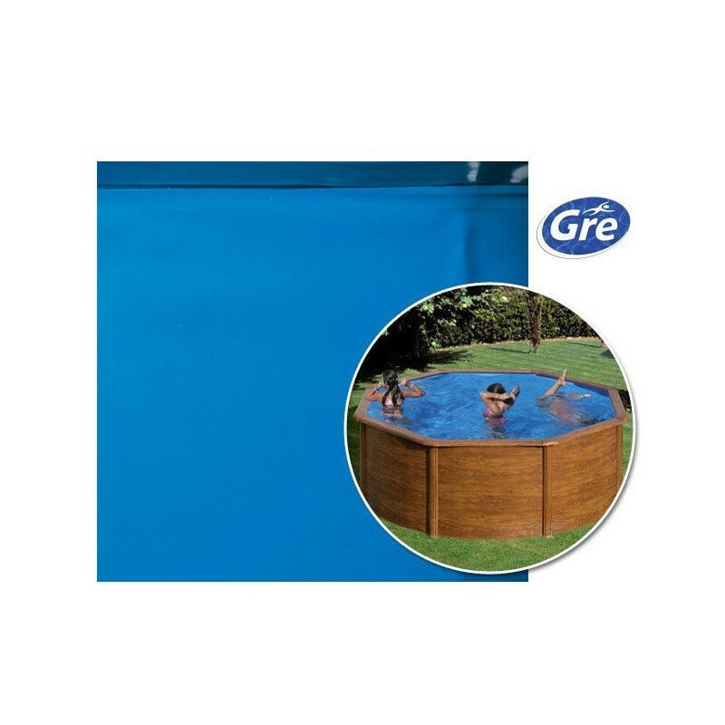 Liner 75/100 classique piscine ronde Gre Pool - Couleur liner: Bleu clair - Taille piscine: Diamètre 460 x 132 cm - Accroche: Overlap