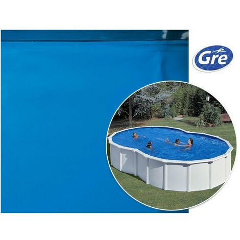 Liner uni bleu pour piscine 5 m x 3,1 m x 1,20 m - 40/100e - Pour rail d'accroche (non fourni)
