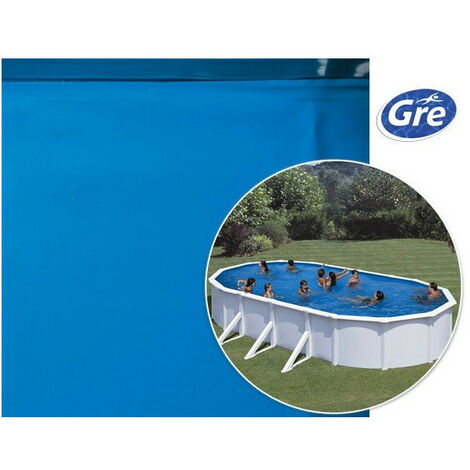 Liner uni bleu pour piscine 7,30 x 3,75 m x 1,20 m - 40/100e - Pour overlap (non fourni)