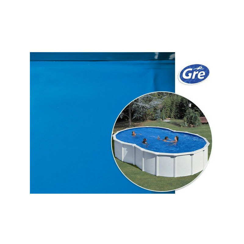Liner bleu pour piscine hors sol en huit GRE Pool - Dimensions piscine: 7 x 4,50 x 1,20 m