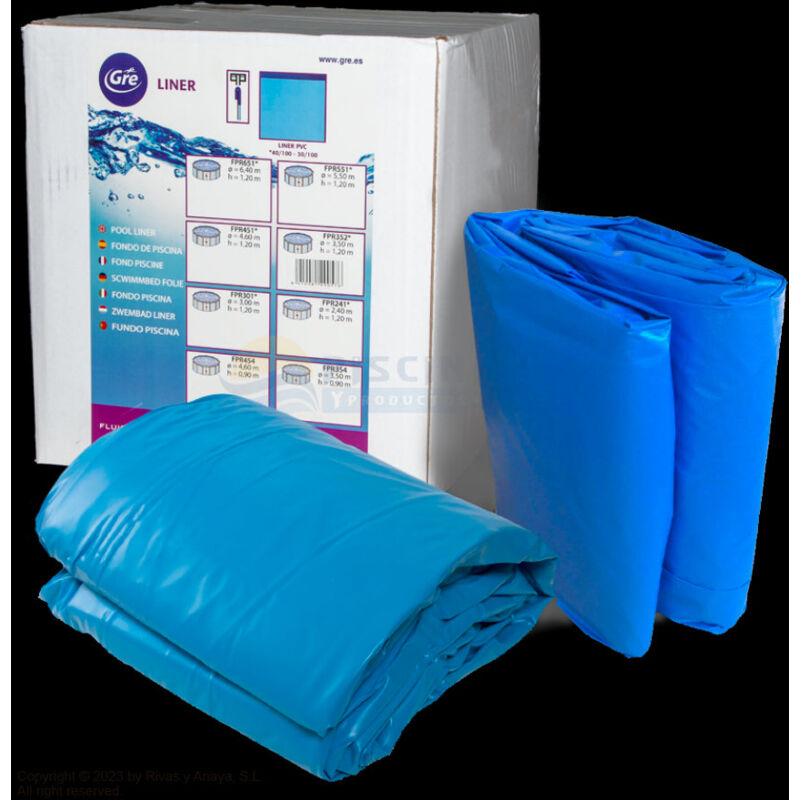 Liner GRE 610x375x120 cm. para piscina de acero ovalada