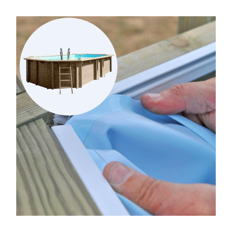 Swimexpert - Liner compatible piscine Blooma Kariba 637 x 412 H133 cm - bleu - 75/100ème